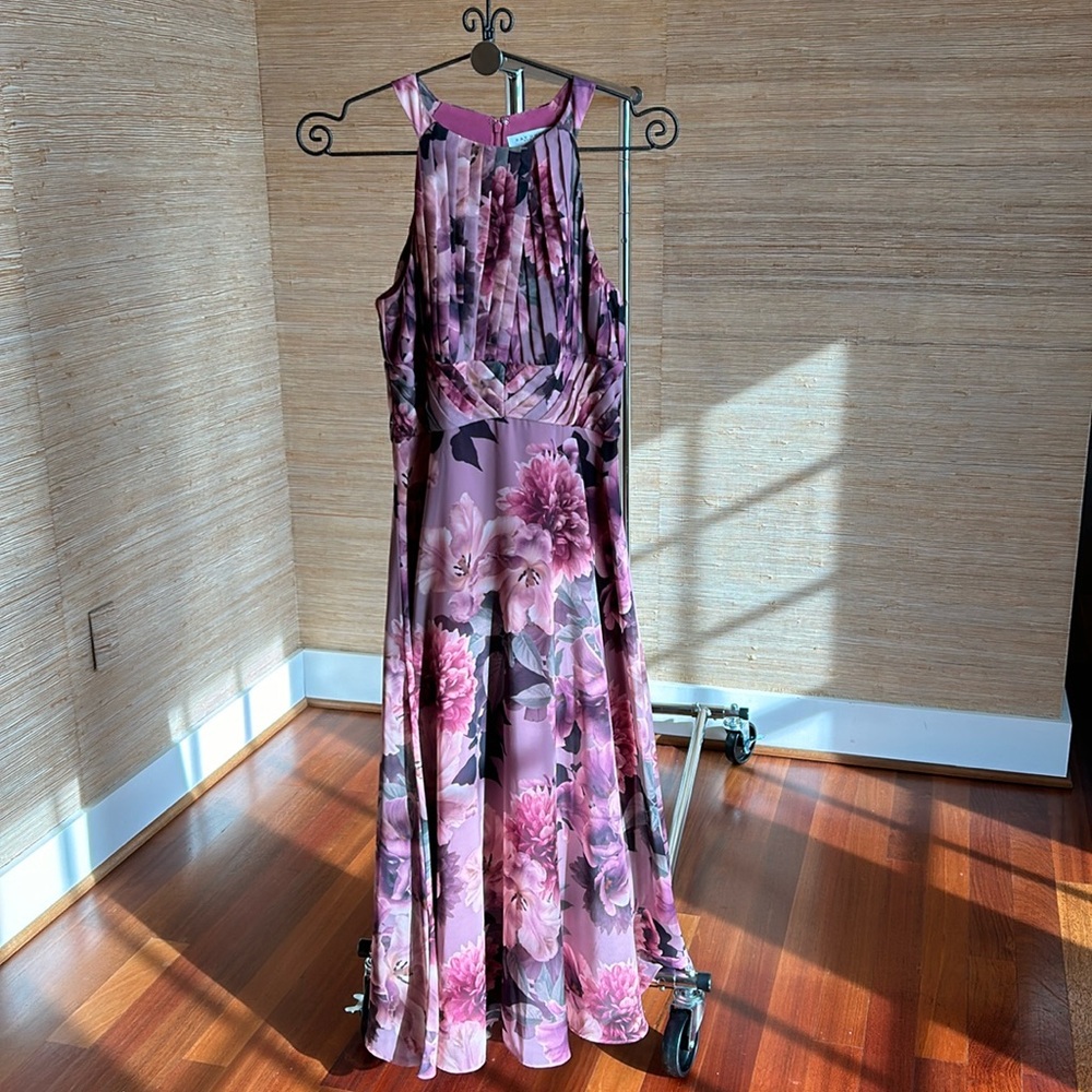 Kay Unger Floral Sleeveless Maxi Dress